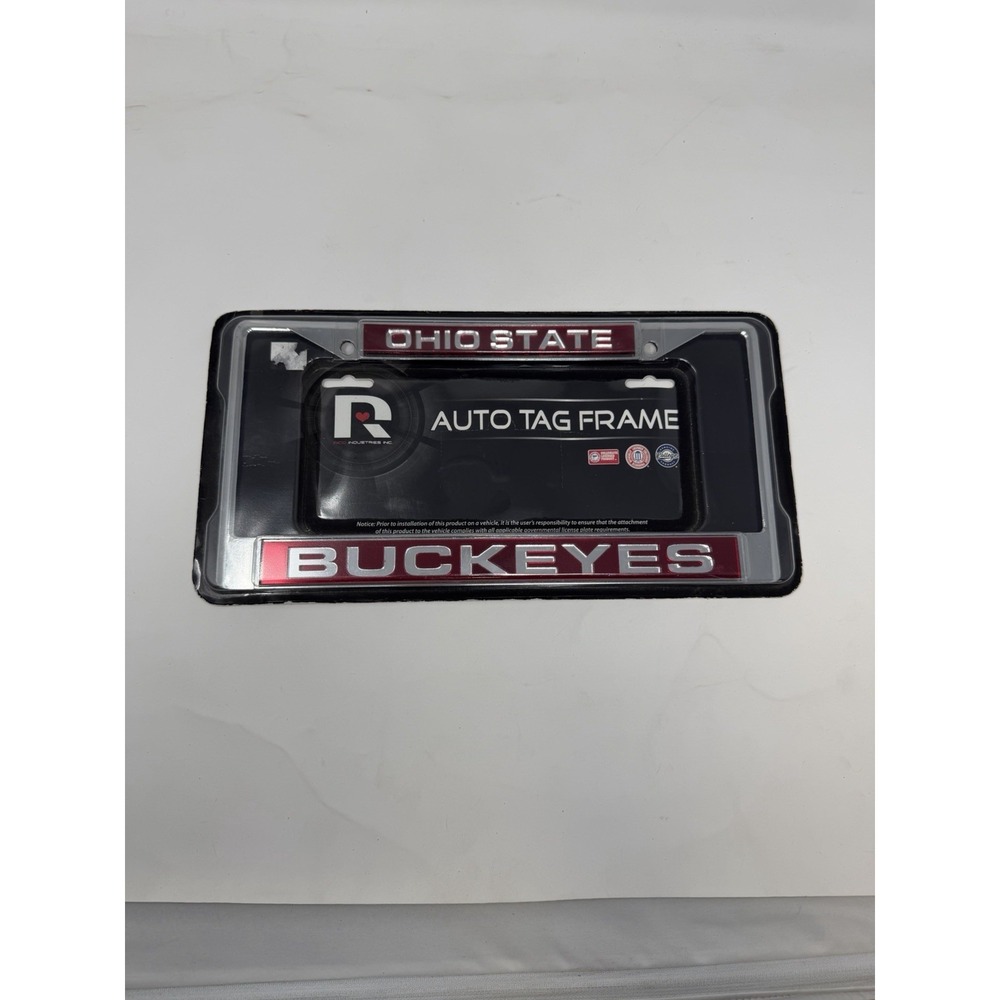 Ohio State Buckeyes Rico Industries License Plate Frame Silver Red NCAA OSU New